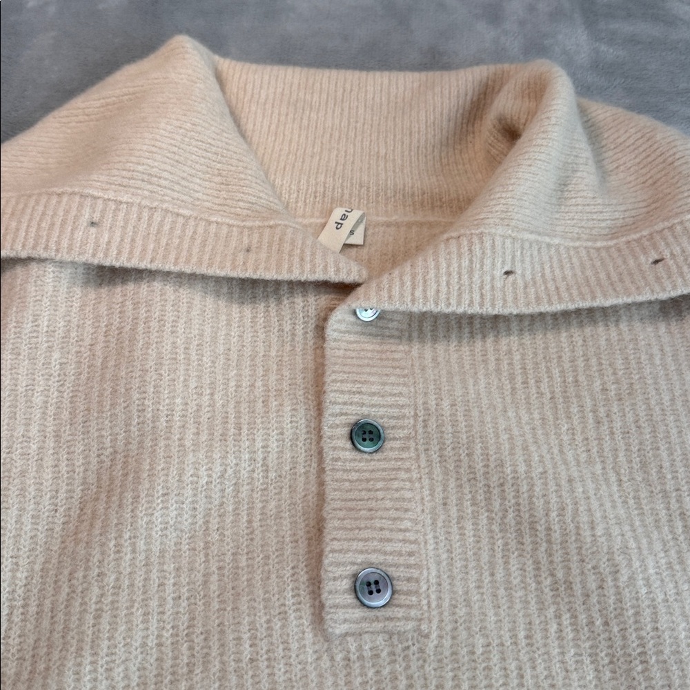 NWOT Nap Raccoon-Wool Yarn Funnel Sweater Cream Size Small - Picture 6 of 16